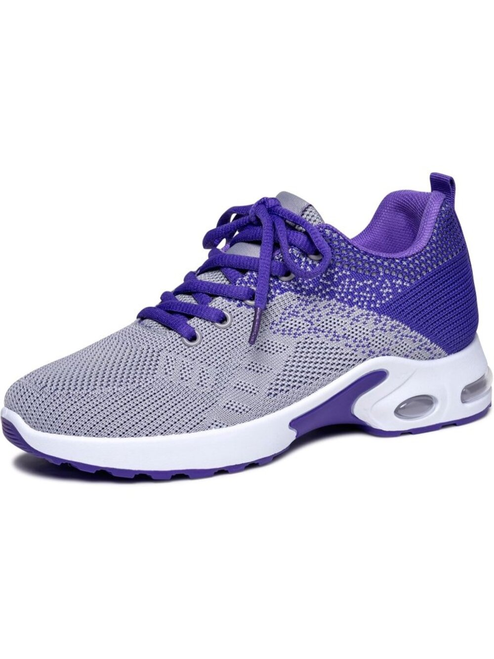 〽️Women's Athletic Running Sneakers Grey Purple Closed Toe Breathable Mesh